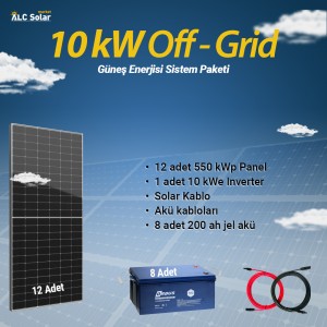 10 kW Off - Grid Güneş Enerjisi Sistem Paketi