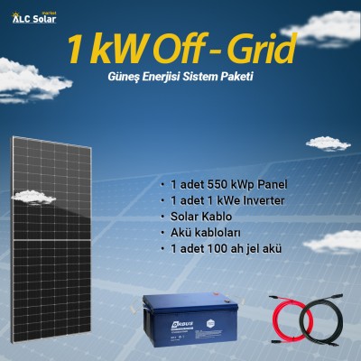 1 kW Off - Grid Güneş Enerjisi Sistem Paketi