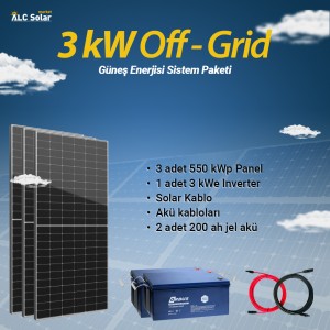 3 kW Off - Grid Güneş Enerjisi Sistem Paketi