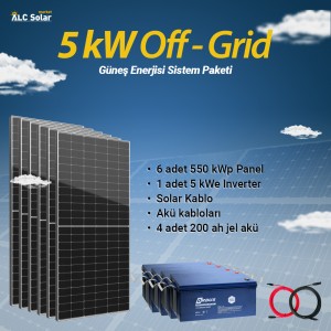 5 kW Off - Grid Güneş Enerjisi Sistem Paketi
