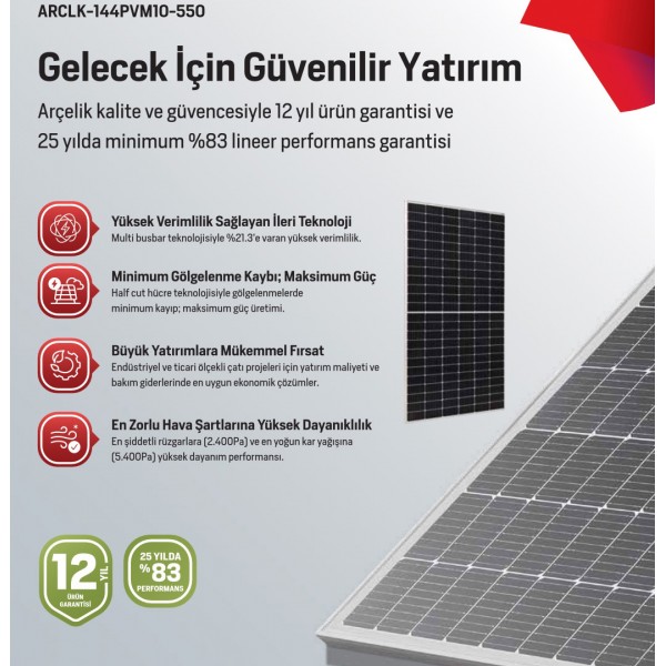 Arçelik Solar Panel 550W